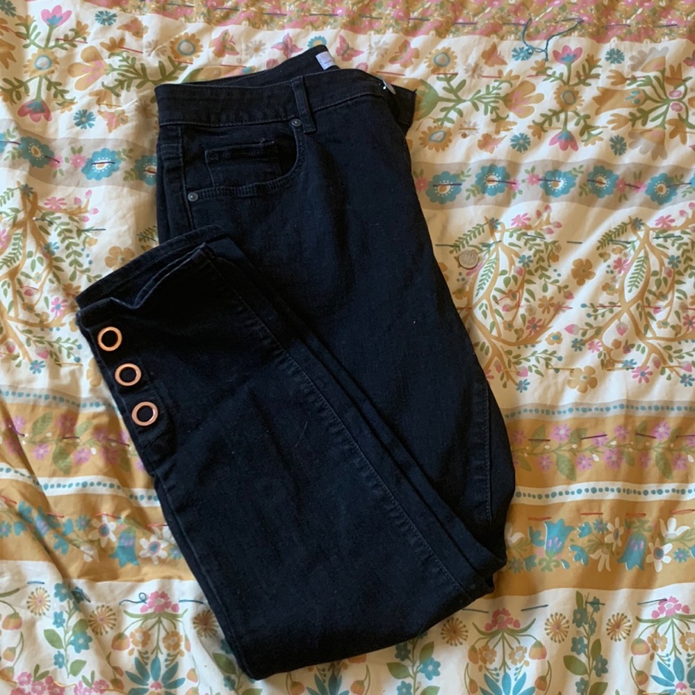 Loft black jeans with details